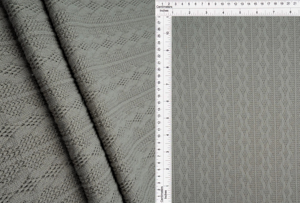 Knit Jacquard Cable Knit Sweater Fabric Stretch Polyester Spandex 58/60 Inches Wide
