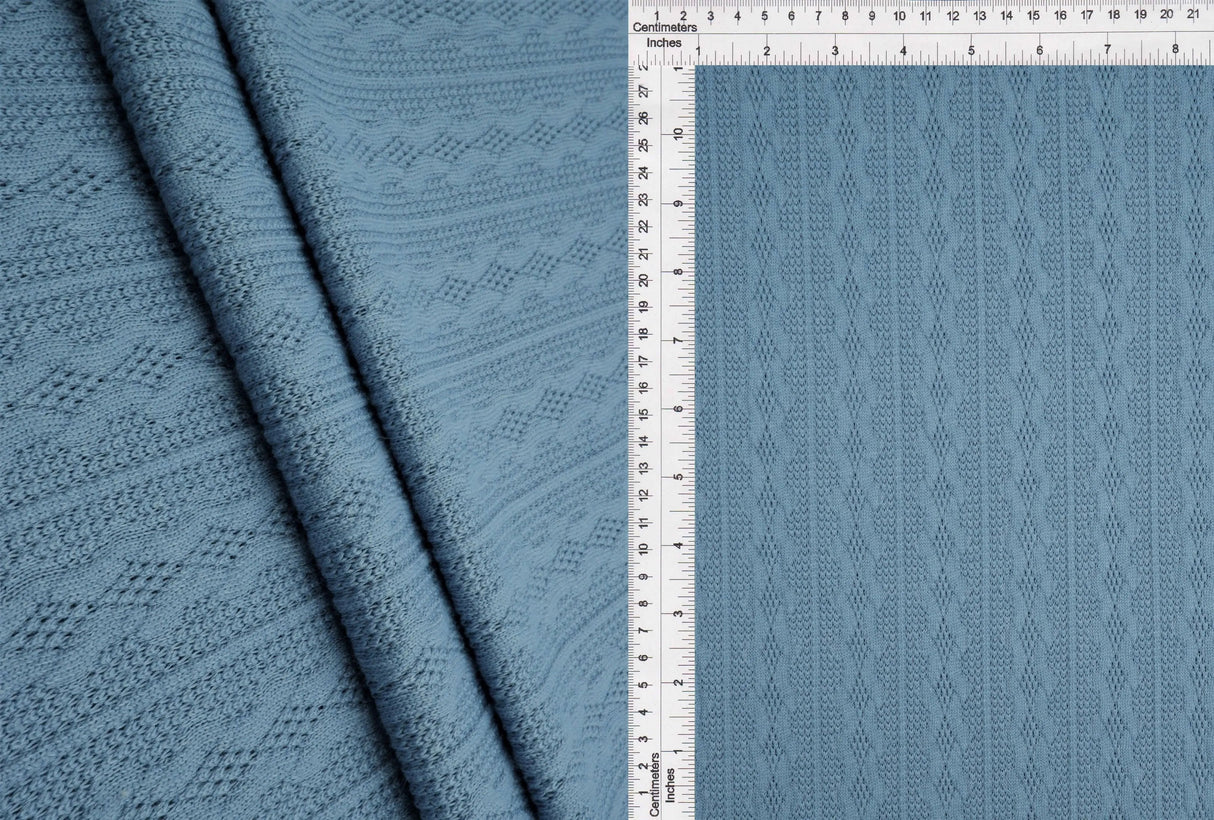 Knit Jacquard Cable Knit Sweater Fabric Stretch Polyester Spandex 58/60 Inches Wide