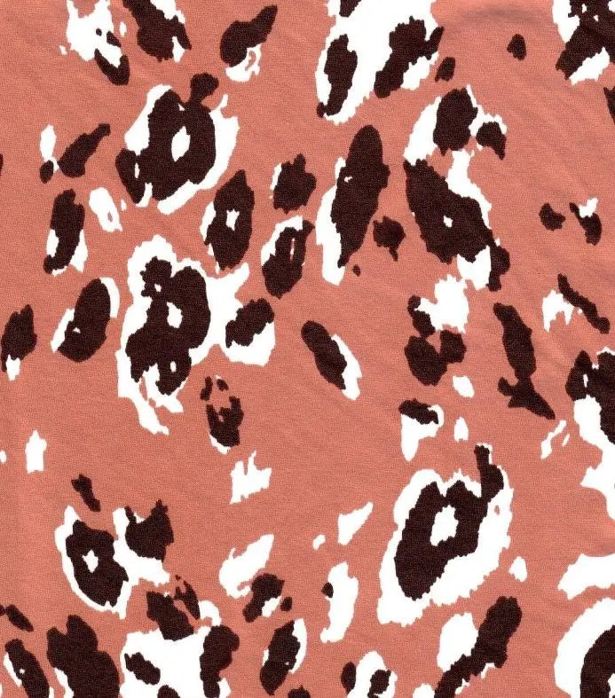 1 Yard DTY Animal Print Knit Fabric 180 GSM, 58/60'' Wide Polyester Spandex Blend Rust