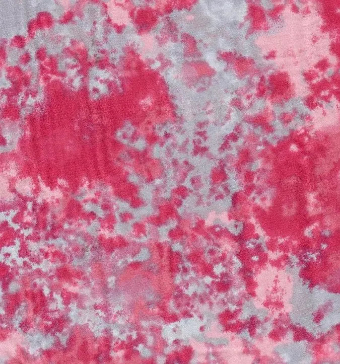 1 Yard DTY Abstract Tie-Dye Knit Fabric 180 GSM, 58/60'' Wide Polyester Spandex Blend