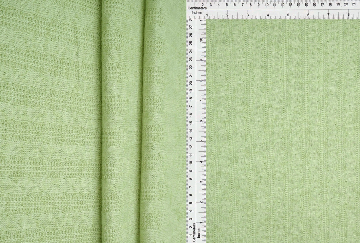 1 Yard Knit Jacquard Cable Knit Sweater Fabric 270 GSM Polyester Spandex Blend 58/60" Width