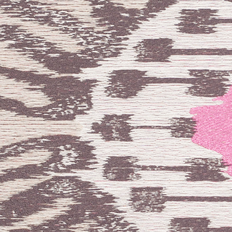 Pink/Brown Ikat Polyester Woven