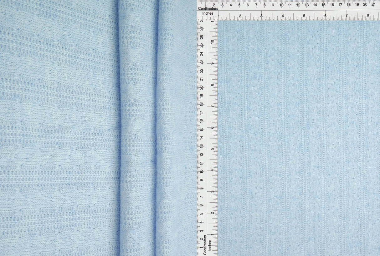 1 Yard Knit Jacquard Cable Knit Sweater Fabric 270 GSM Polyester Spandex Blend 58/60" Width