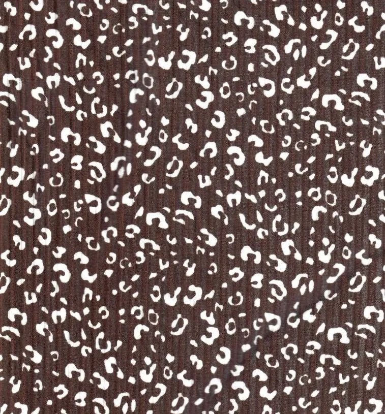 1 Yard Brown Animal Print 8x3 Yummy Rib Knit Fabric Soft Stretch 58/60 Inches Wide