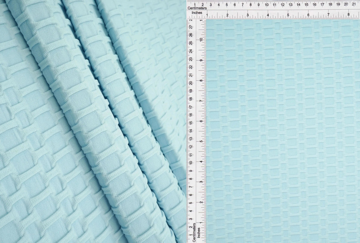 Honeycomb Knit Jacquard Solid Fabric Stretch Polyester Spandex 58/60 Inches Wide