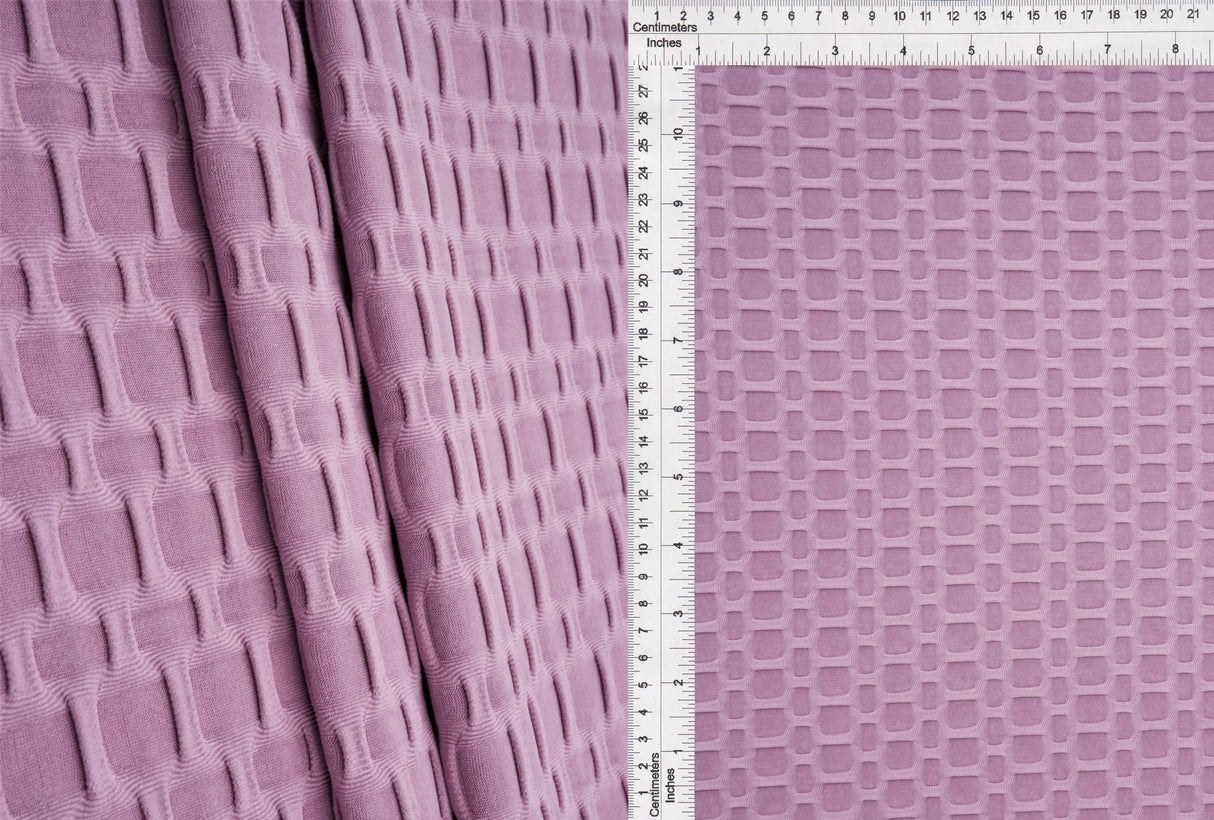 Honeycomb Knit Jacquard Solid Fabric Stretch Polyester Spandex 58/60 Inches Wide