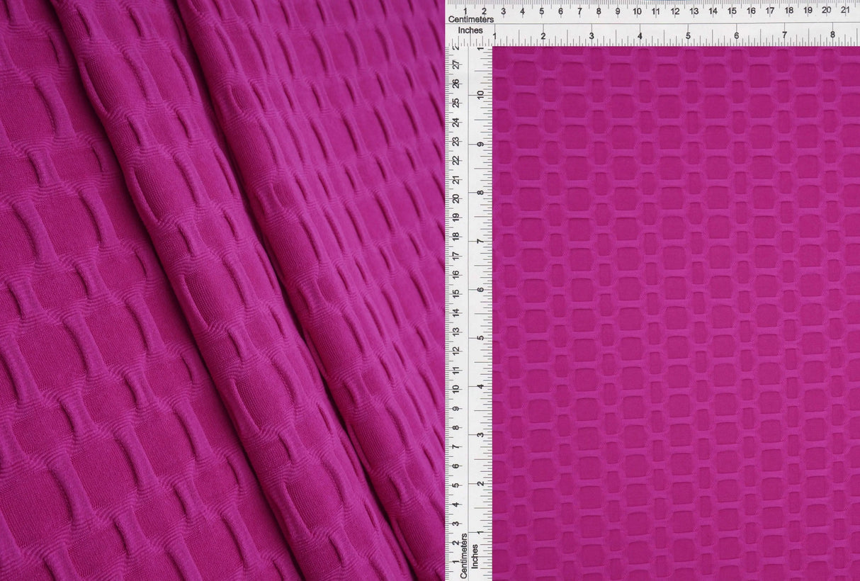 Honeycomb Knit Jacquard Solid Fabric Stretch Polyester Spandex 58/60 Inches Wide