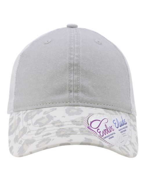 Women's Printed Bill Mesh Back Ponytail Cap