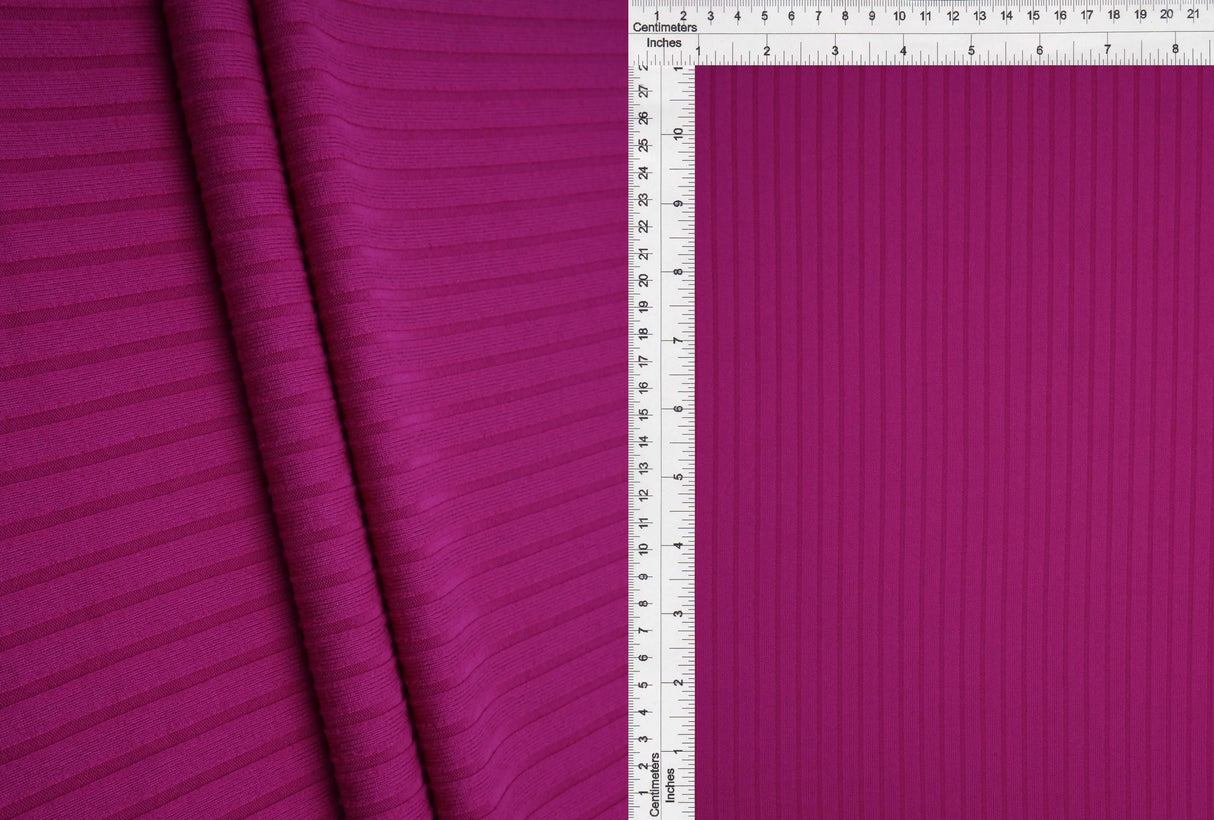 1 Yard 8x3 Yummy Rib Solid Knit Fabric, Soft Stretch Comfortable Texture 58/60" Wide