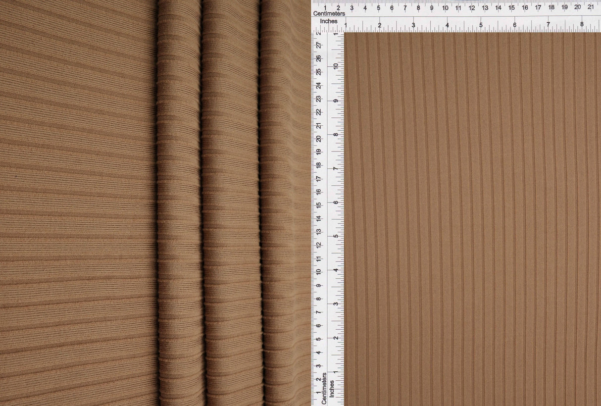 Rib Stretch Knit Fabric Solid