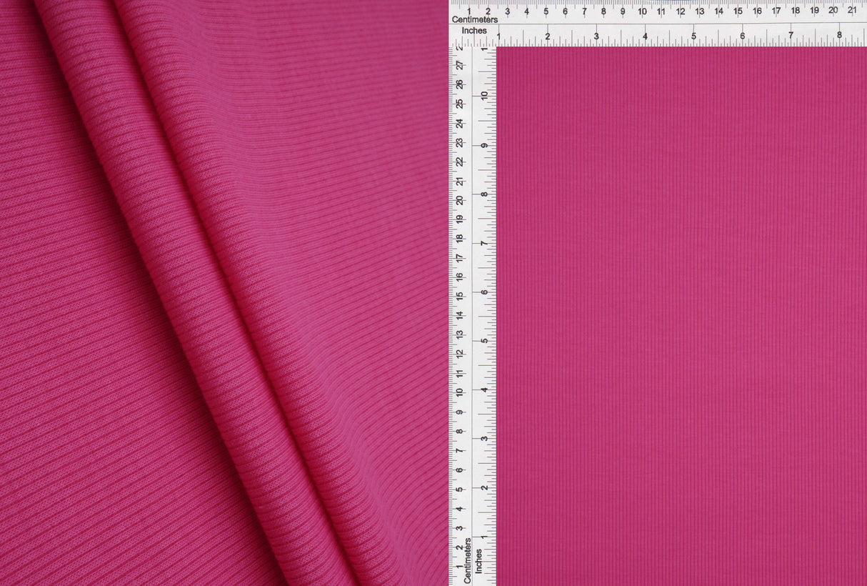 Rib Solid Stretch Knit Fabric