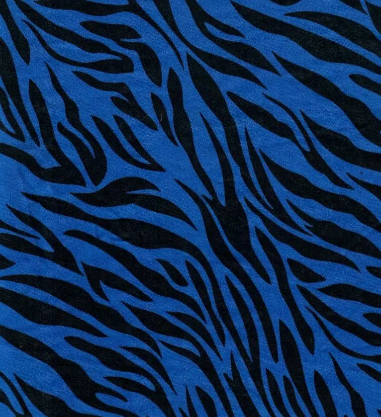 1 Yard Brushed DTY Zebra Animal Print Knit Fabric 170 GSM, 58/60'' Wide Polyester Spandex Blend