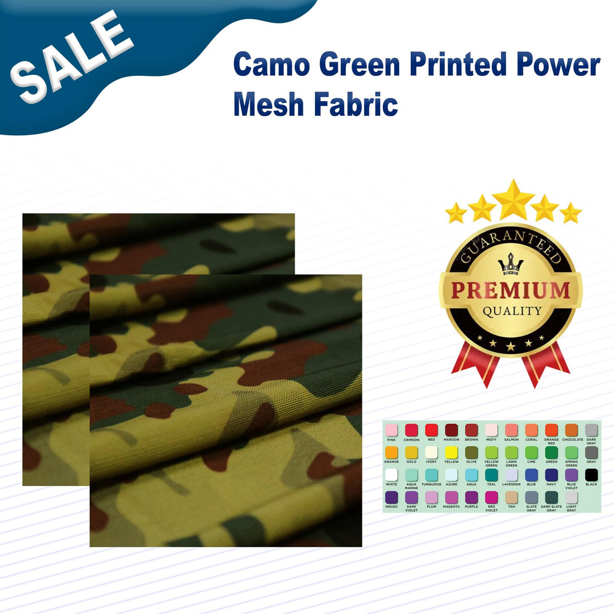 Camo Green Printed Power Mesh Fabric