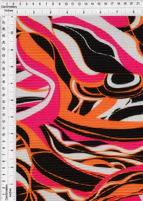 1 Yard Bodre Interlock Pleated Abstract Print Knit Fabric 150 GSM, 58/59? Wide 100% Polyester