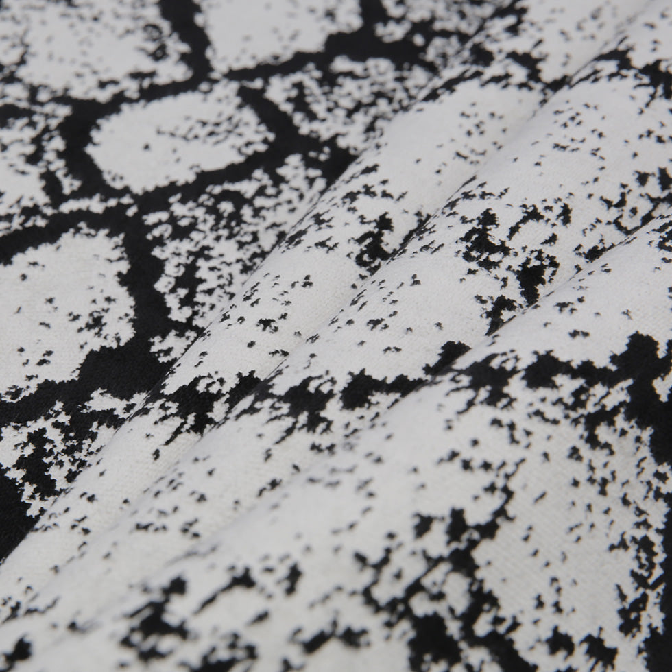 Jet Black Python Polyester-Rayon Velvet