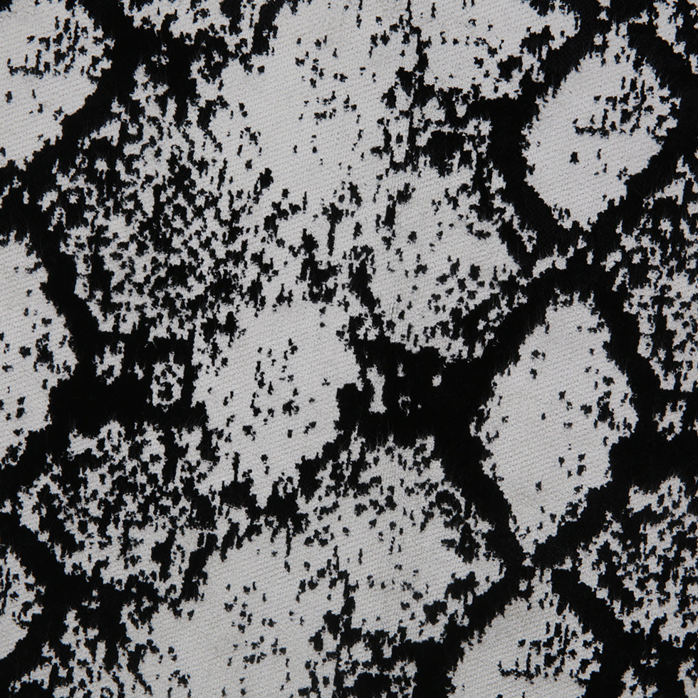 Jet Black Python Polyester-Rayon Velvet