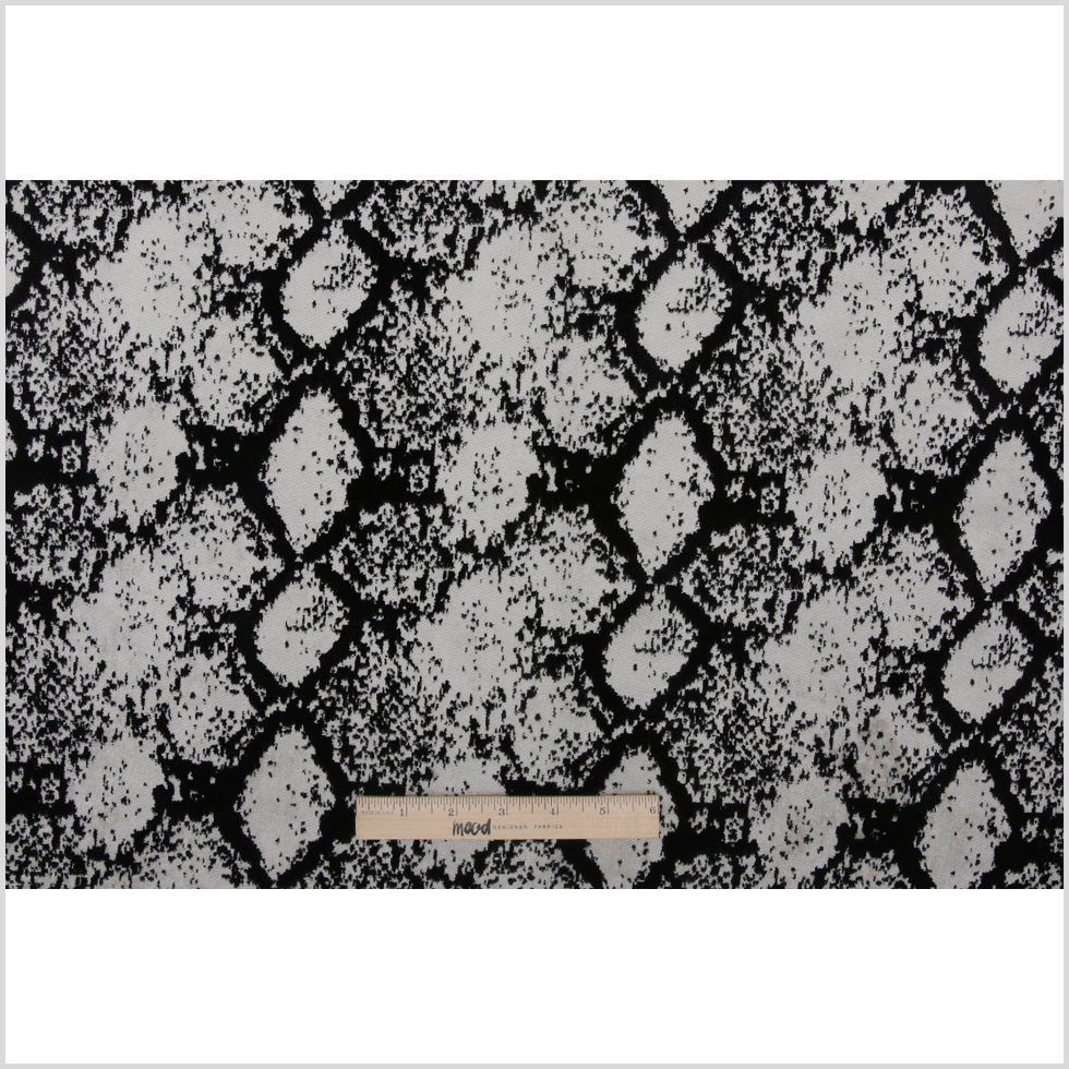 Jet Black Python Polyester-Rayon Velvet