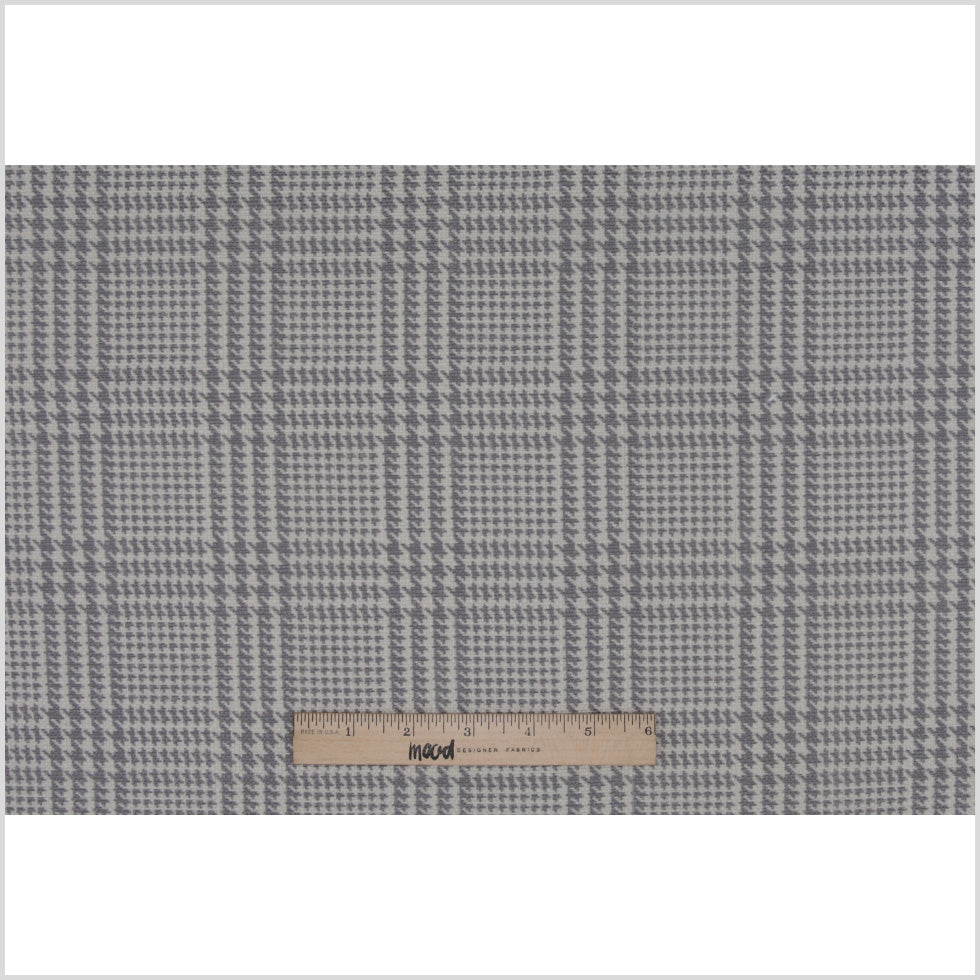 Spanish Heather Gray Houndstooth Poly-Cotton Woven