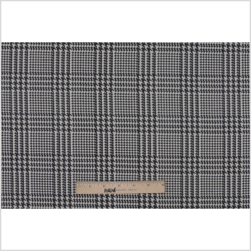 Spanish Charcoal Houndstooth Poly-Cotton Woven