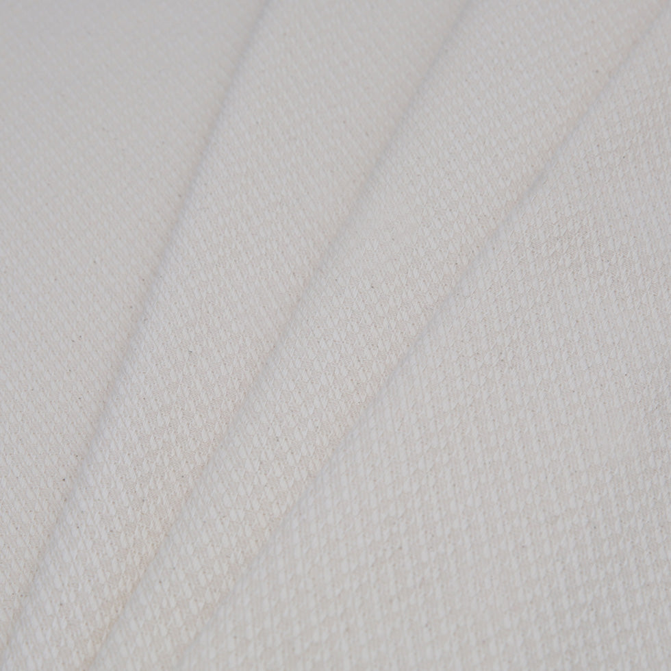 Spanish Natural Raised Checks Polyester Blended Woven