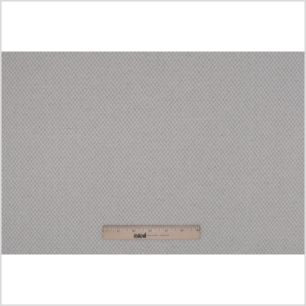 Spanish Light Gray Raised Checks Polyester Blended Woven