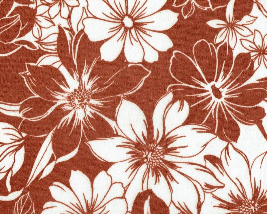 Pleated Flower Print Knit Fabric