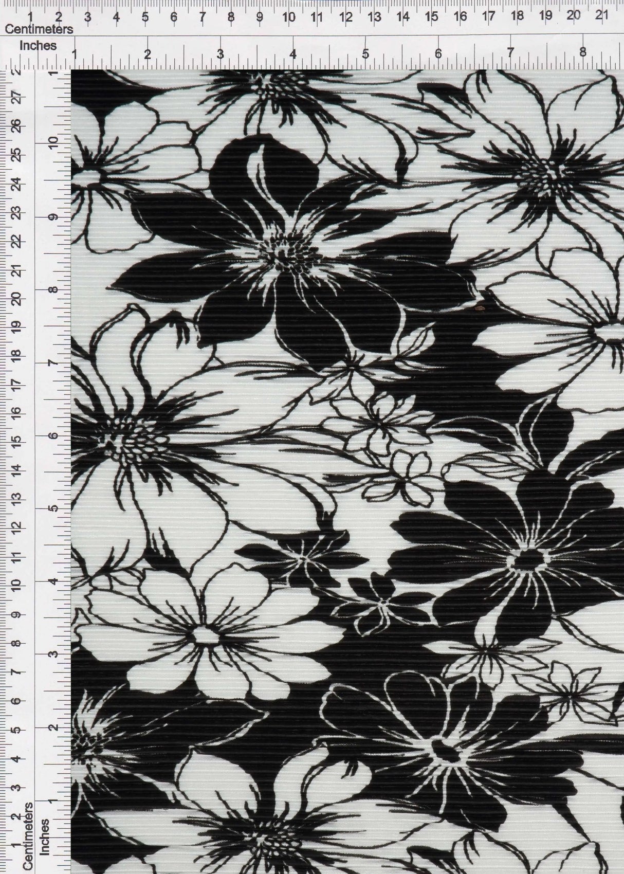 1 Yard Bodre Interlock Pleated Flower Print Knit Fabric 150 GSM, 58/59'' Wide 100% Polyester