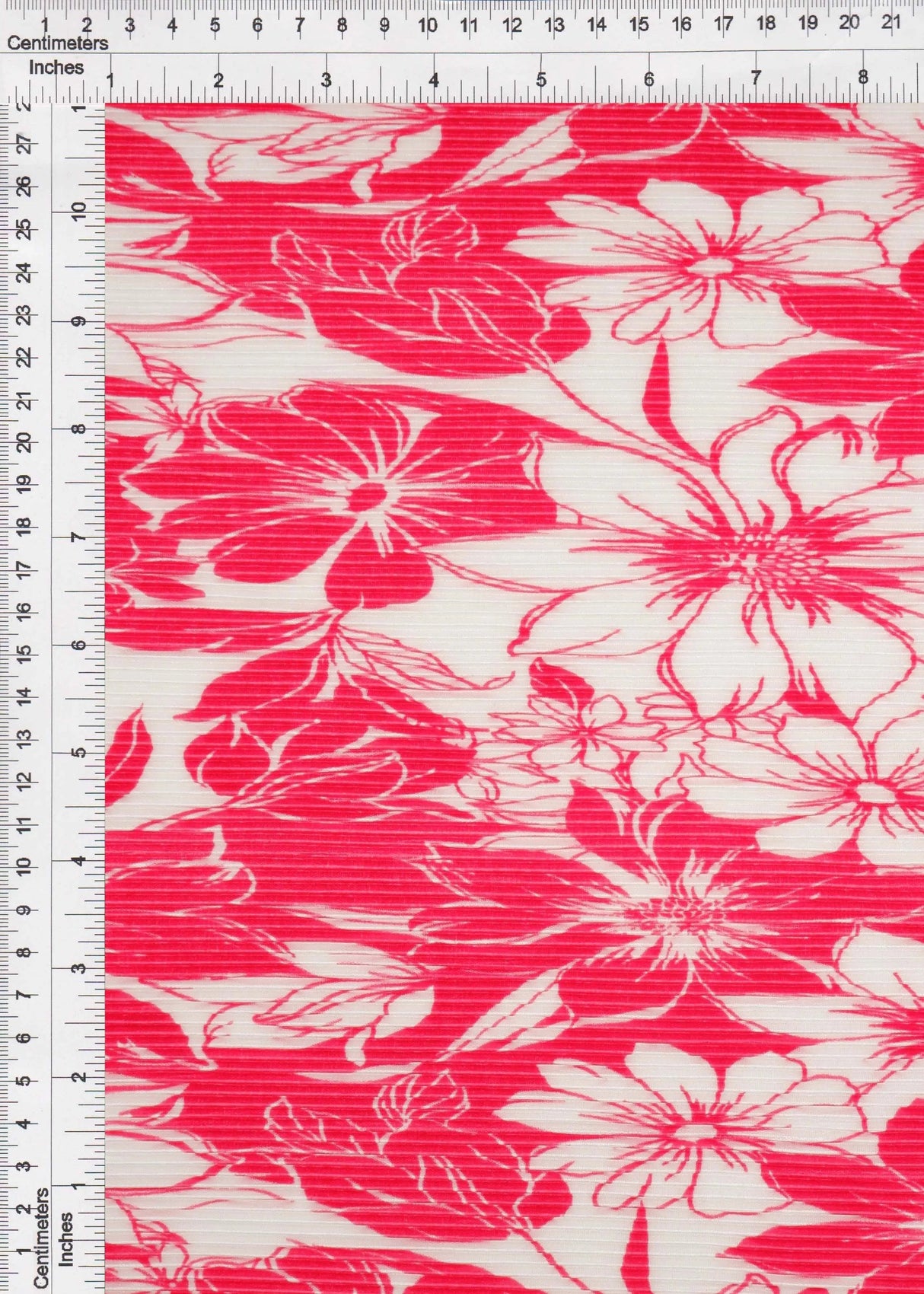 1 Yard Bodre Interlock Pleated Flower Print Knit Fabric 150 GSM, 58/59'' Wide 100% Polyester
