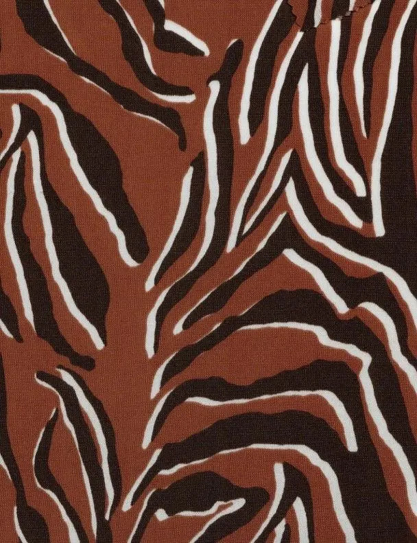 1 Yard Brushed DTY Zebra Print Knit Fabric 170 GSM, 58/60'' Wide Polyester Spandex Blend