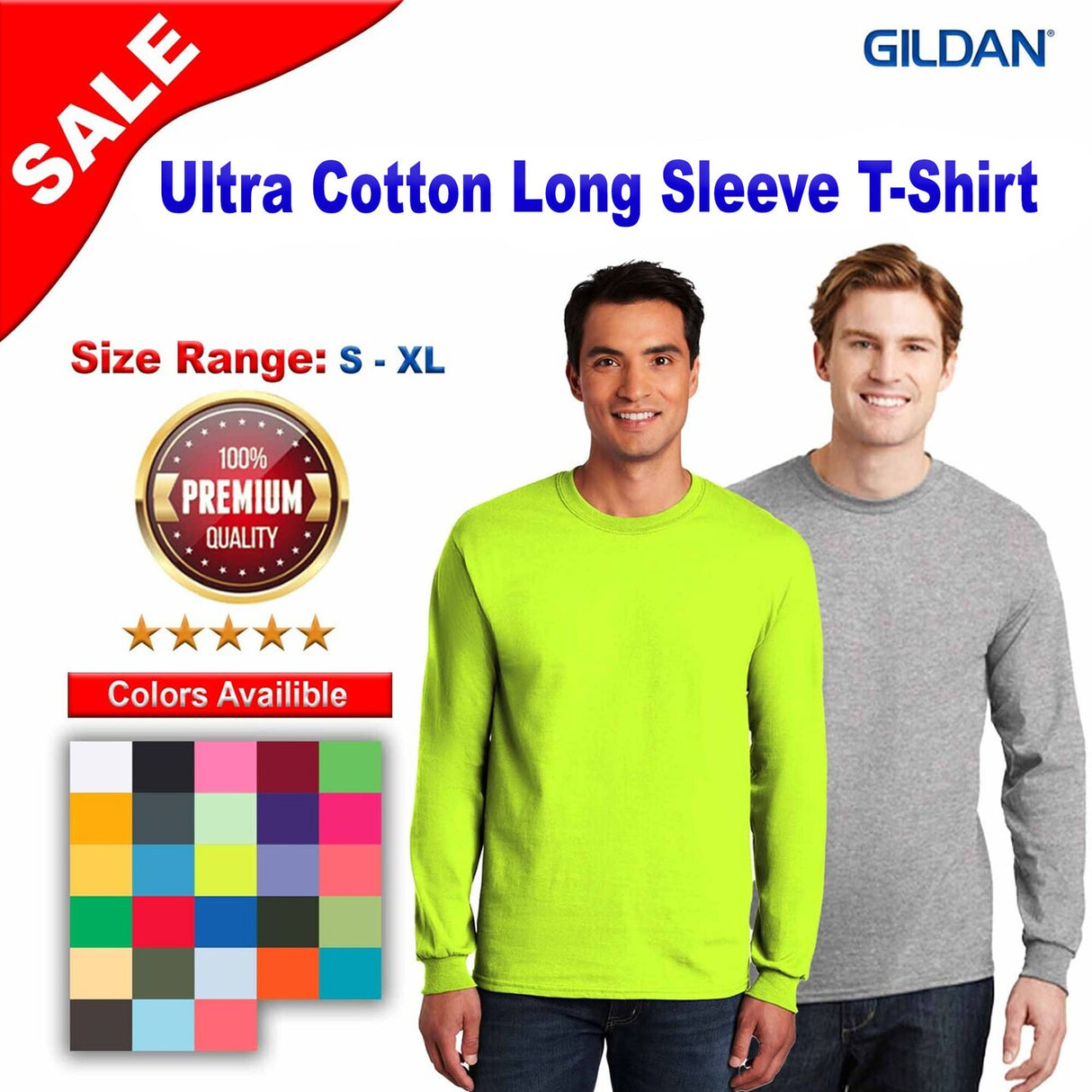 Gildan® Ultra Cotton Crewneck Long Sleeve T-Shirt