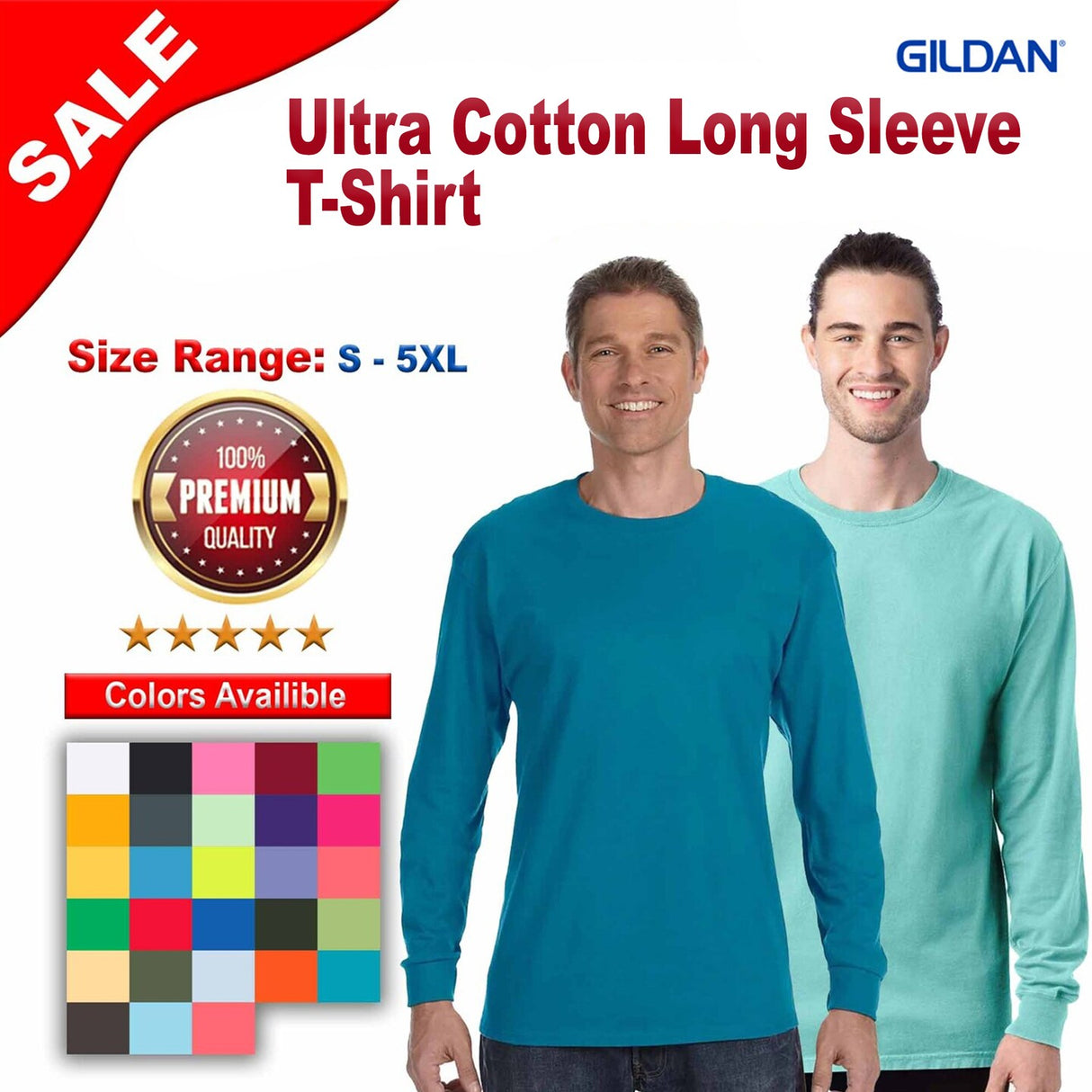 Gildan® Ultra Cotton Long Sleeve Crewneck T-Shirt