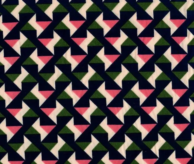 1 Yard 96% Polyester 4% Spandex Double Knit Geo Print Fabric 58/60" Width