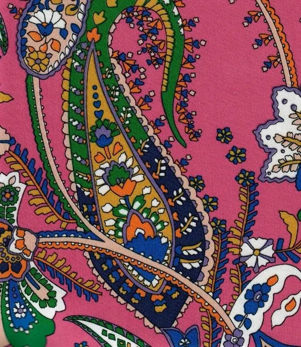 DTY Paisley Print Fabric Soft Lightweight & Stylish Stretch Knit, 58/60" Wide
