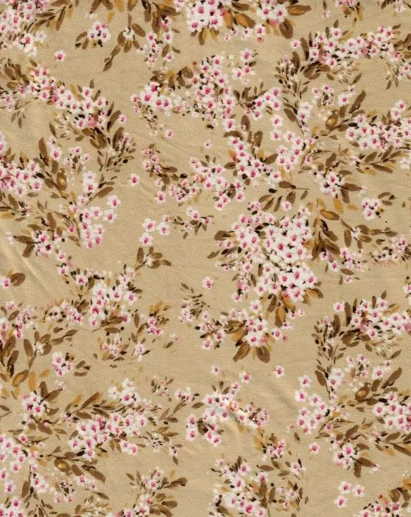 Brushed Floral Knit Fabric Soft Stretch Flower Print 58/60" Wide