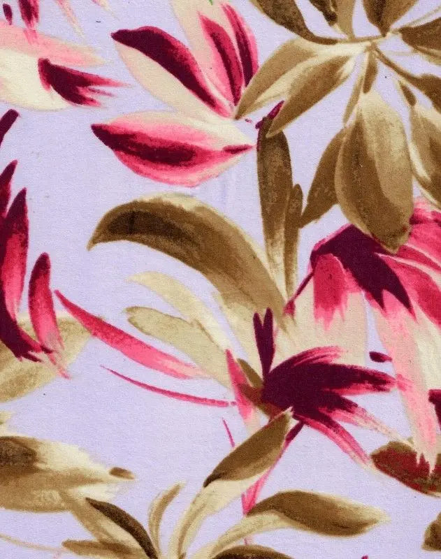 Tropical Leaf Print Fabric DTY Brushed Knit Soft Stretch 58/60" Wide