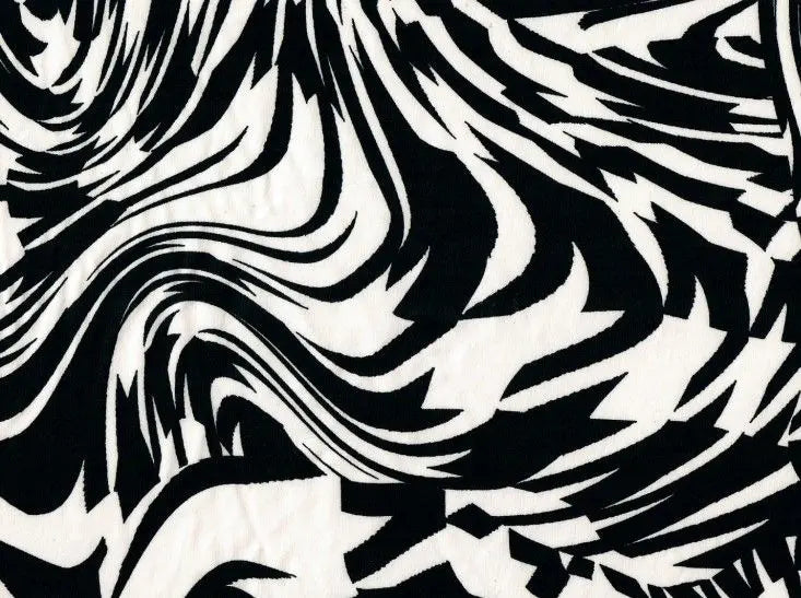 1 Yard DTY Abstract Print Knit Fabric, 58/60? Wide Polyester Spandex Blend