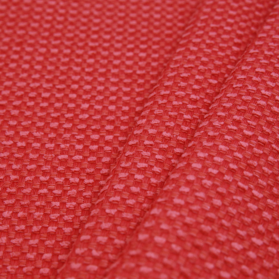 Tomato Red Novelty Basketweave Upholstery Fabric