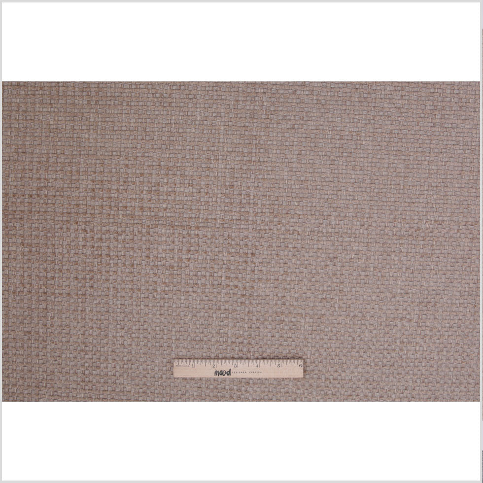 Cement Novelty Basketweave Upholstery Fabric