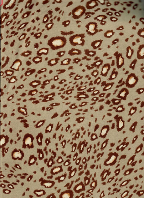 1 Yard Brushed DTY Animal Print Knit Fabric 170 GSM, 58/60'' Wide Polyester Spandex Blend