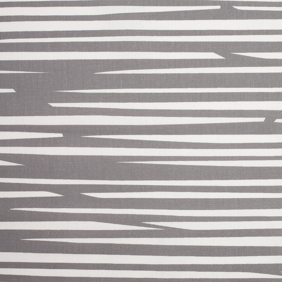 Swedish Gray/White Striped Woven Cotton Print