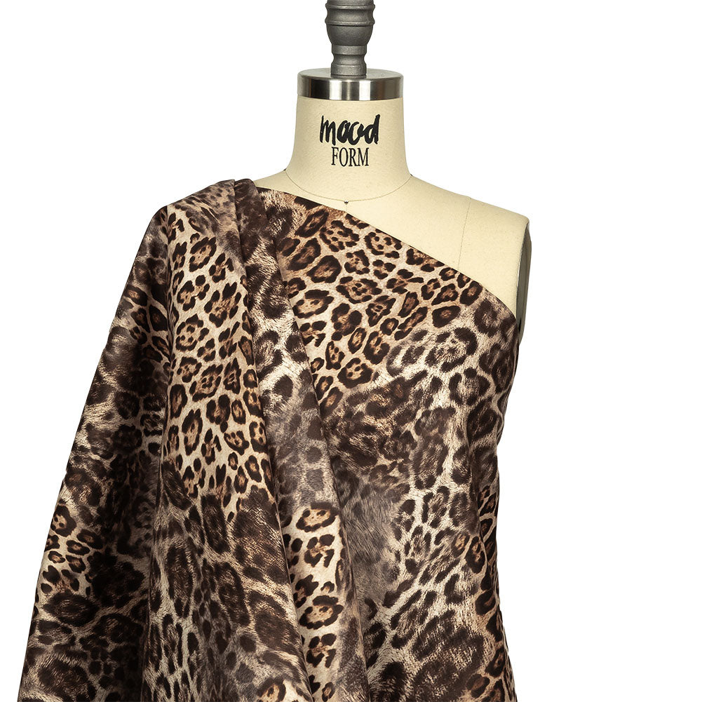 Brown Jaguar Printed Micro-Polyester and Cotton