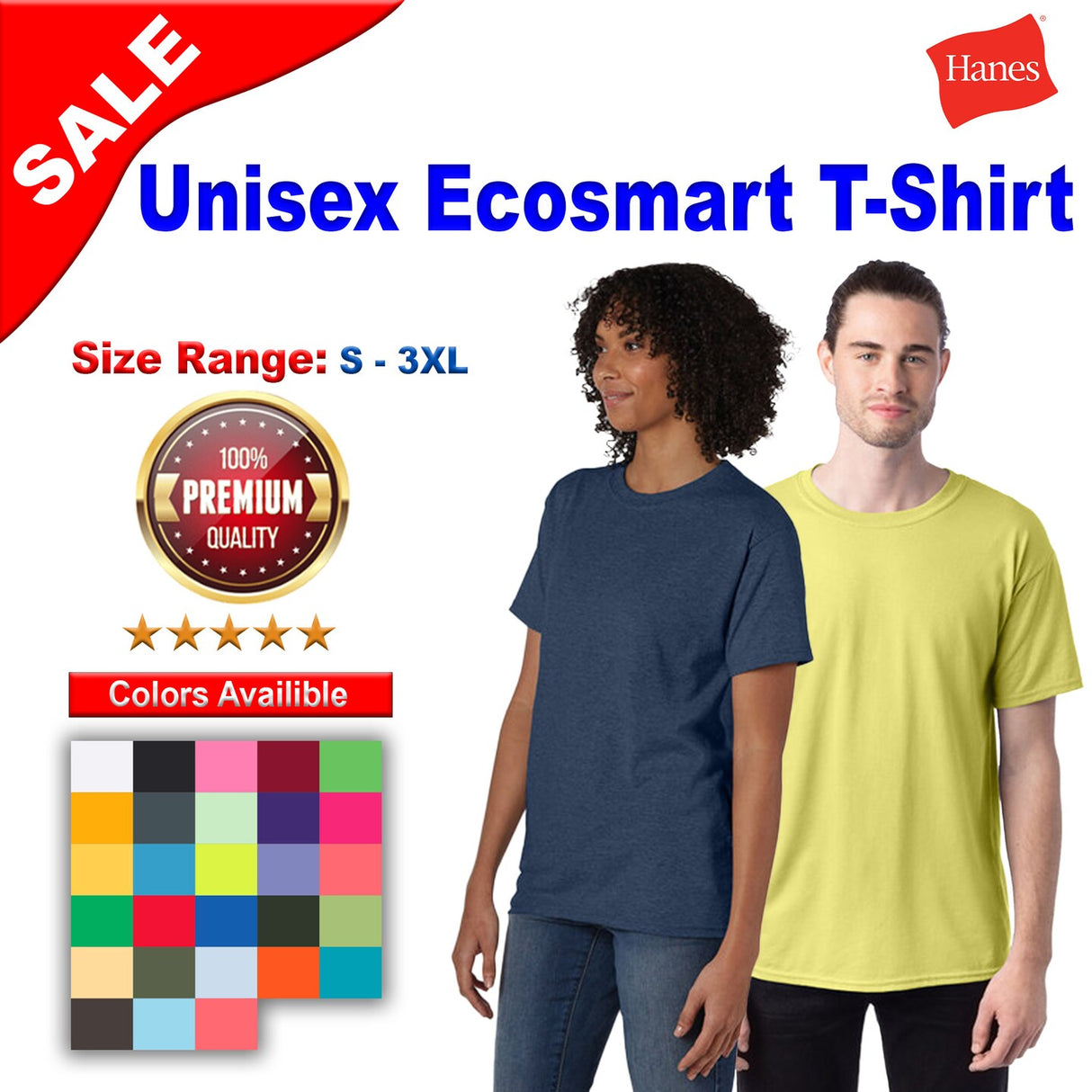Hanes® Unisex Ecosmart Short Sleeve Crewneck T-Shirt