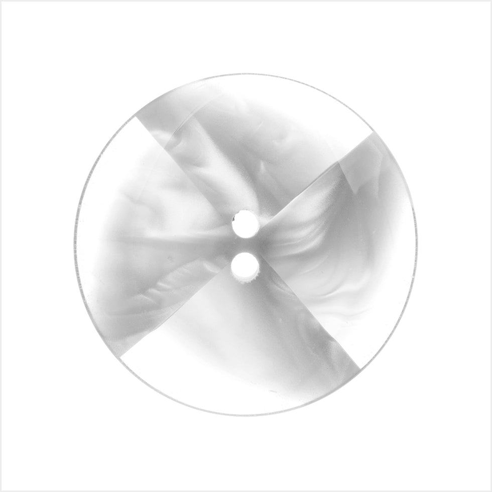 Italian Ivory Abstract Semi-Clear 2-Hole Plastic Button - 44L/28mm