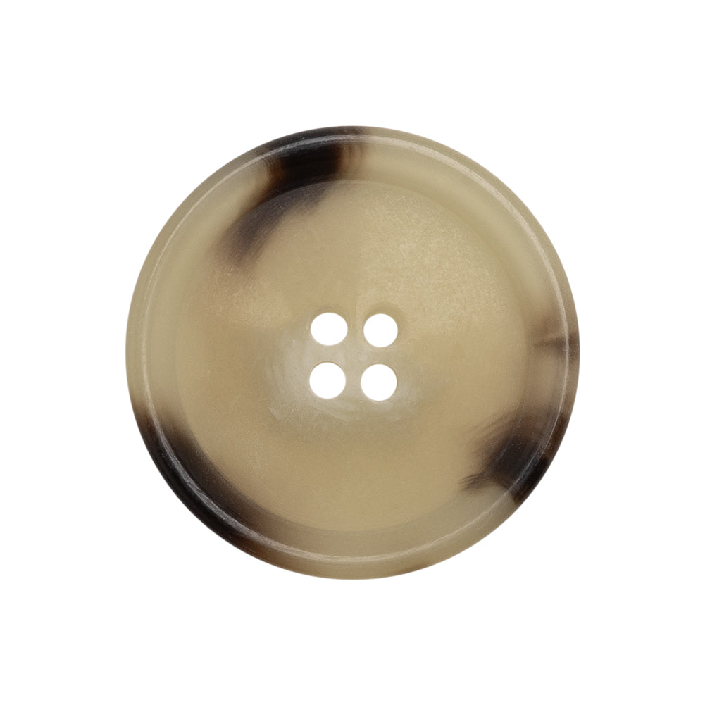 Italian Shiny Beige Rimmed 4-Hole Button - 40L/25.5mm