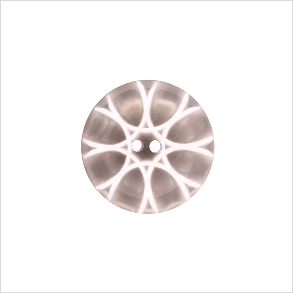 Italian Gray Abstract Semi-Clear 2-Hole Plastic Button - 28L/18mm