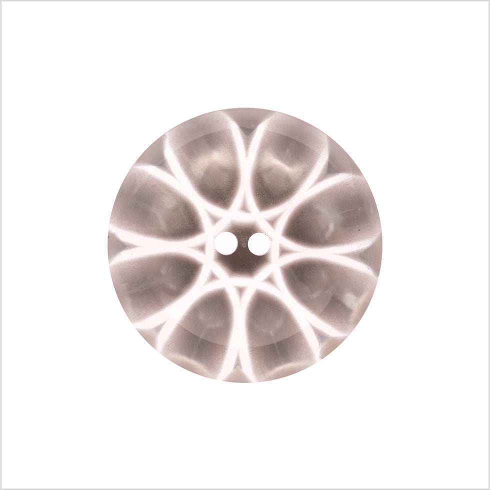 Italian Gray Abstract Semi-Clear 2-Hole Plastic Button - 36L/23mm