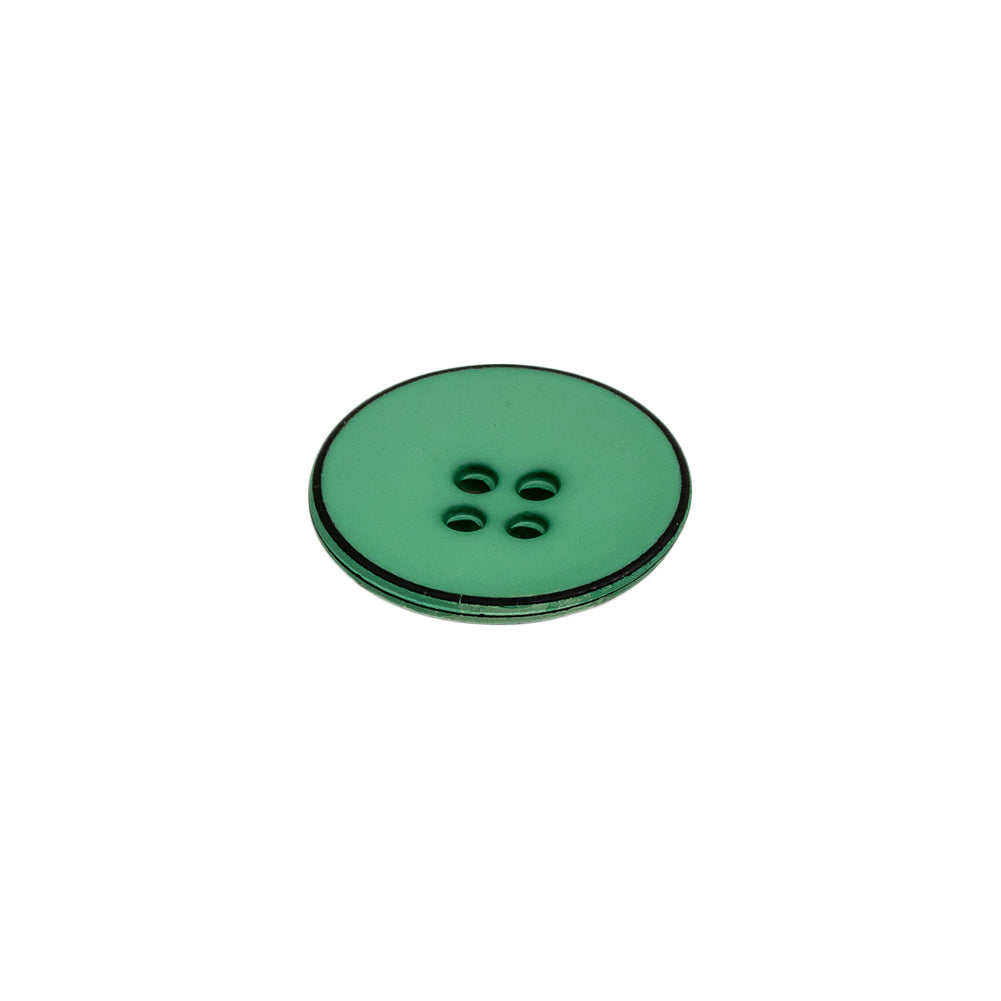 Italian Green 4-Hole Plastic Button - 24L/15mm