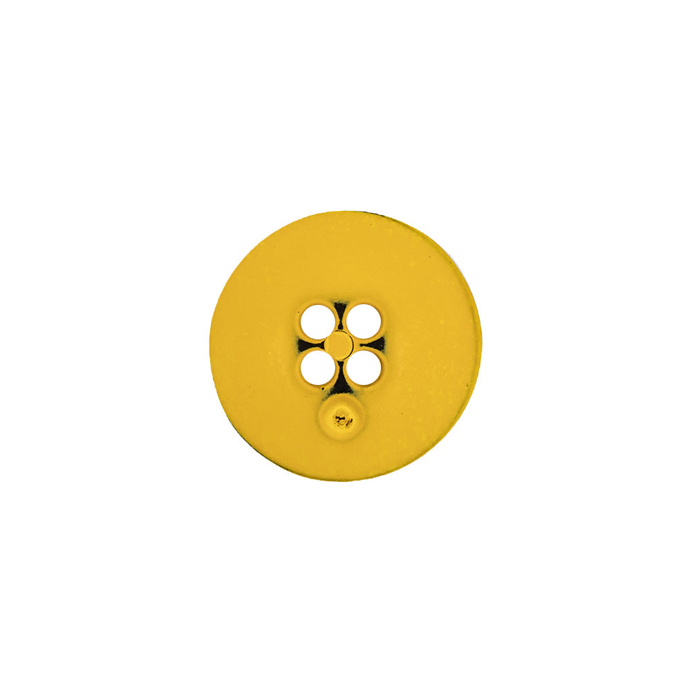 Italian Yellow 4-Hole Plastic Button - 24L/15mm