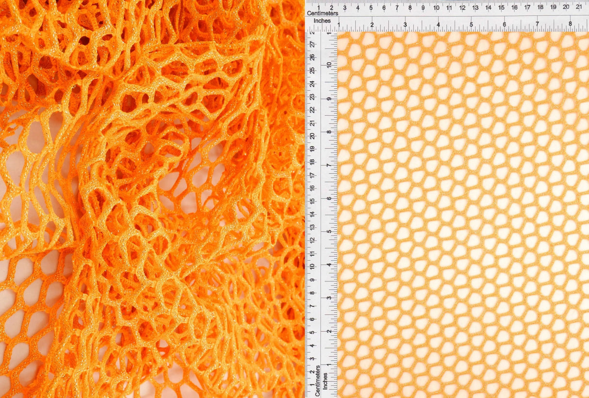 1 Yard Lurex Fishnet Mesh Fabric, 58/60? Wide Polyester Spandex Blend