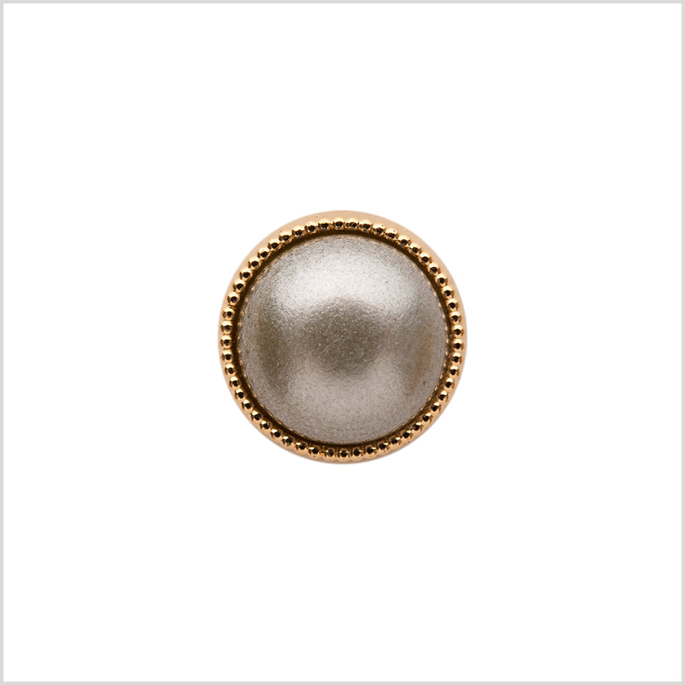 Italian Silver and Gold Edged Shank Back Button - 20L/12.5mm